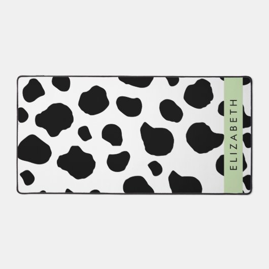 Afdrukken van koe, Koeien, zwart-wit, Jouw naam Bureaumat (Voorkant)