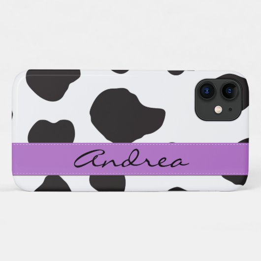 Afdrukken van koe, Koeien, zwart-wit, Jouw naam Case-Mate iPhone Case (Achterkant (horizontaal))