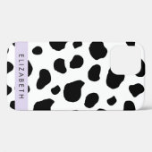 Afdrukken van koe, Koeien, zwart-wit, Jouw naam Case-Mate iPhone Case (Achterkant (horizontaal))