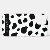 Afdrukken van koe, Koeien, zwart-wit, Jouw naam Case-Mate iPhone Case (Achterkant (horizontaal))