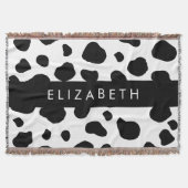 Afdrukken van koe, Koeien, zwart-wit, Jouw naam Deken (Voorkant)