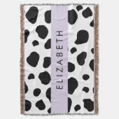 Afdrukken van koe, Koeien, zwart-wit, Jouw naam Deken (Voorkant Verticaal)