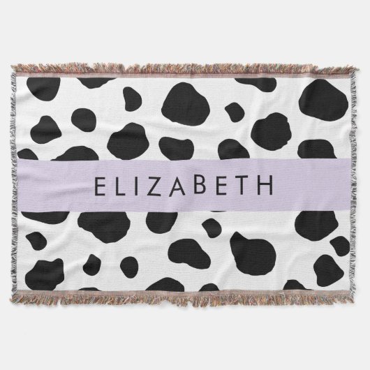 Afdrukken van koe, Koeien, zwart-wit, Jouw naam Deken (Voorkant)