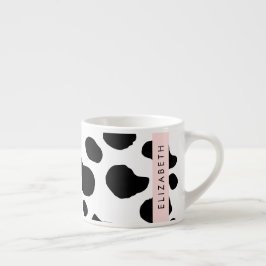 Afdrukken van koe, Koeien, zwart-wit, Jouw naam Espresso Kop