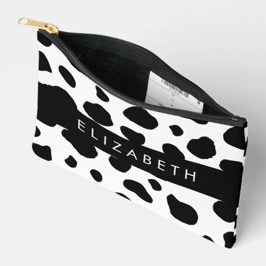 Afdrukken van koe, Koeien, zwart-wit, Jouw naam Etui (Open)