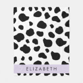 Afdrukken van koe, Koeien, zwart-wit, Jouw naam Fleece Deken (Voorkant)