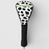 Afdrukken van koe, Koeien, zwart-wit, Jouw naam Golfheadcover (Voorkant)