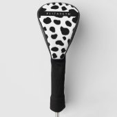 Afdrukken van koe, Koeien, zwart-wit, Jouw naam Golfheadcover (Voorkant)