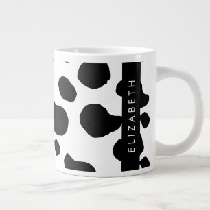 Afdrukken van koe, Koeien, zwart-wit, Jouw naam Grote Koffiekop