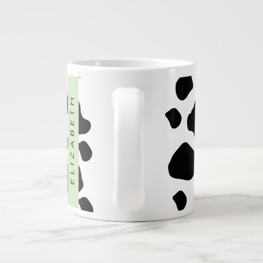 Afdrukken van koe, Koeien, zwart-wit, Jouw naam Grote Koffiekop (Achterkant)