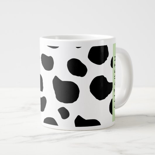 Afdrukken van koe, Koeien, zwart-wit, Jouw naam Grote Koffiekop (Voorkant rechts)