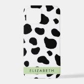 Afdrukken van koe, Koeien, zwart-wit, Jouw naam iPhone Hoesje (Achterkant)