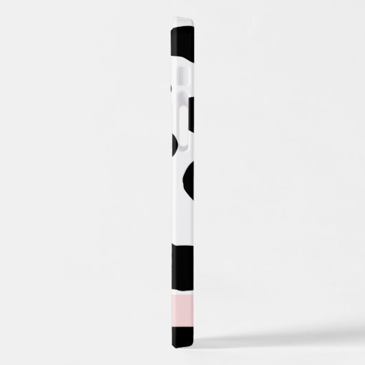 Afdrukken van koe, Koeien, zwart-wit, Jouw naam iPhone Hoesje (Linkerkant)