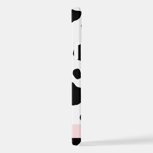 Afdrukken van koe, Koeien, zwart-wit, Jouw naam iPhone Hoesje (Rechterkant)