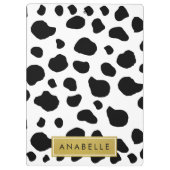 Afdrukken van koe, Koeien, zwart-wit, Jouw naam Klembord (Achterkant)