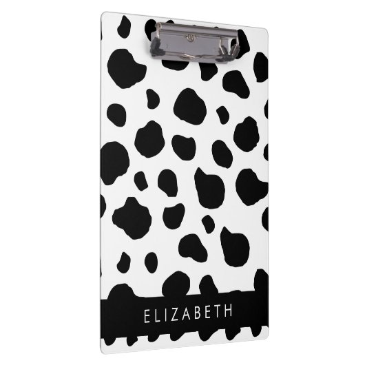 Afdrukken van koe, Koeien, zwart-wit, Jouw naam Klembord (Rechts)