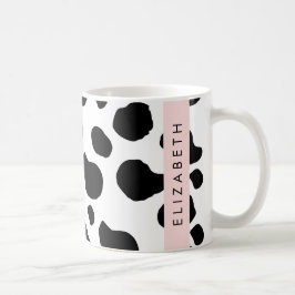 Afdrukken van koe, Koeien, zwart-wit, Jouw naam Koffiemok