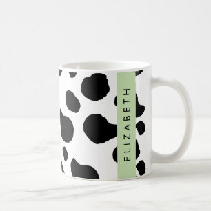 Afdrukken van koe, Koeien, zwart-wit, Jouw naam Koffiemok