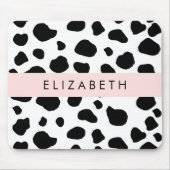 Afdrukken van koe, Koeien, zwart-wit, Jouw naam Muismat (Voorkant)