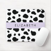 Afdrukken van koe, Koeien, zwart-wit, Jouw naam Muismat (Met muis)