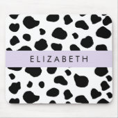 Afdrukken van koe, Koeien, zwart-wit, Jouw naam Muismat (Voorkant)