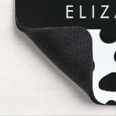 Afdrukken van koe, Koeien, zwart-wit, Jouw naam Muismat (Hoek)