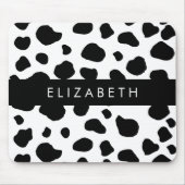 Afdrukken van koe, Koeien, zwart-wit, Jouw naam Muismat (Voorkant)