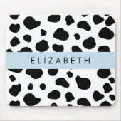 Afdrukken van koe, Koeien, zwart-wit, Jouw naam Muismat (Voorkant)