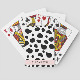 Afdrukken van koe, Koeien, zwart-wit, Jouw naam Pokerkaarten