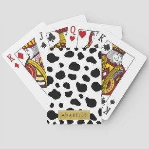 Afdrukken van koe, Koeien, zwart-wit, Jouw naam Pokerkaarten
