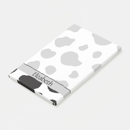 Afdrukken van koe, Koeien, zwart-wit, Jouw naam Post-it® Notes (Schuin)
