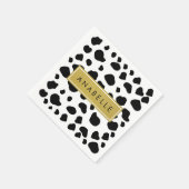 Afdrukken van koe, Koeien, zwart-wit, Jouw naam Servet (Hoek)