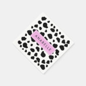 Afdrukken van koe, Koeien, zwart-wit, Jouw naam Servet (Hoek)