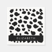 Afdrukken van koe, Koeien, zwart-wit, Jouw naam Servet (Voorkant)