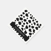 Afdrukken van koe, Koeien, zwart-wit, Jouw naam Servet (Hoek)