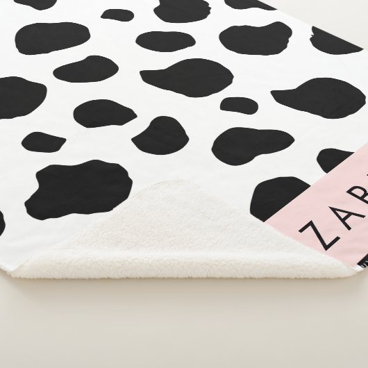 Afdrukken van koe, Koeien, zwart-wit, Jouw naam Sherpa Deken (3/4)