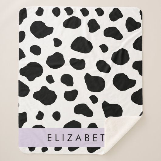 Afdrukken van koe, Koeien, zwart-wit, Jouw naam Sherpa Deken (Voorkant)