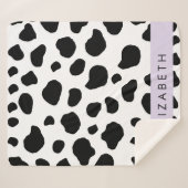 Afdrukken van koe, Koeien, zwart-wit, Jouw naam Sherpa Deken (Voorkant (horizontaal))