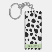 Afdrukken van koe, Koeien, zwart-wit, Jouw naam Sleutelhanger (Voorkant Links)