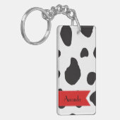 Afdrukken van koe, Koeien, zwart-wit, Jouw naam Sleutelhanger (Voorkant Links)