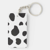 Afdrukken van koe, Koeien, zwart-wit, Jouw naam Sleutelhanger (achterkant)