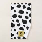 Afdrukken van koe, Koeien, zwart-wit, monogram Bad Handdoek (Handdoek)