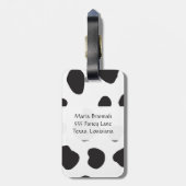 Afdrukken van koe, Koeien, zwart-wit, monogram Bagagelabel (Achterkant verticaal)