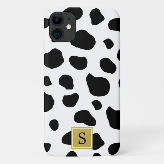 Afdrukken van koe, Koeien, zwart-wit, monogram Case-Mate iPhone Case (Achterkant)