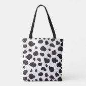 Afdrukken van koe, Koeien, zwart-wit, monogram Tote Bag (Achterkant)