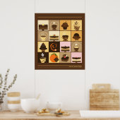 Afdrukken van koffie en chocolade poster (Keuken)