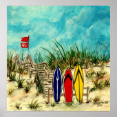 Afdrukken van kunstcanvas surf op canvas poster (Voorkant)