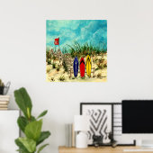 Afdrukken van kunstcanvas surf op canvas poster (Thuiskantoor)