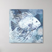 Afdrukken van kustboho Fish Canvas (Voorkant)