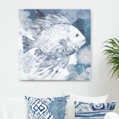 Afdrukken van kustboho Fish Canvas